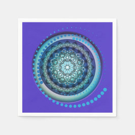 Lila Grönt Blue Medallion Spiral Napkins Pappersservett