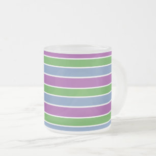Lila Grönt Blue Stripe Frostad Glasmugg