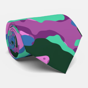 lila Grönt Camo Neck Tie Slips