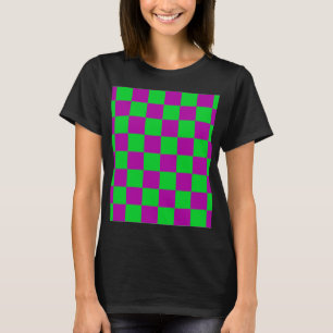 Lila Grönt Checkat Mönster T Shirt