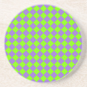 Lila Grönt Checker Diamond Mönster Underlägg