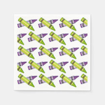 Lila Grönt Crayon Art Supplies Teacher Artist