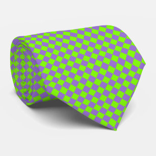 Lila Grönt Diamond Checker Mönster Slips