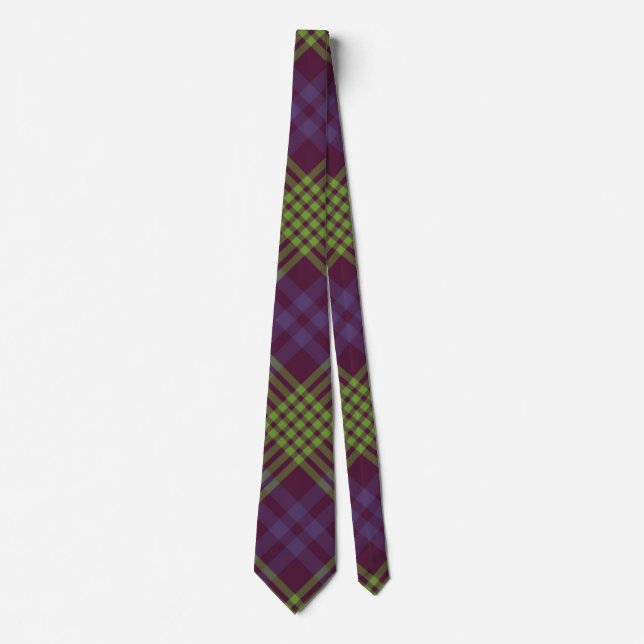 Lila Grönt Elegant Tartan Play Neck Tie Manar Slips (Framsida)