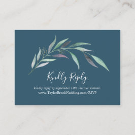 Lila Grönt Eucalyptus Blue Bröllop Webbplats OSA Tilläggskort
