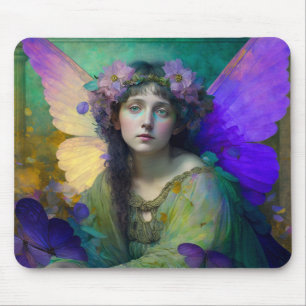 Lila Grönt Fairy Fantasy Art Musmatta