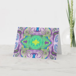 Lila Grönt Fantasy Greeting Card Kort