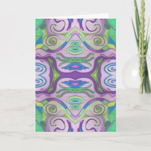 Lila Grönt Fantasy Greeting Card Kort