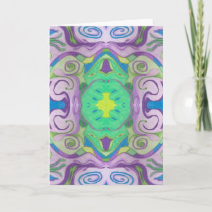 Lila Grönt Fantasy Greeting Card Kort