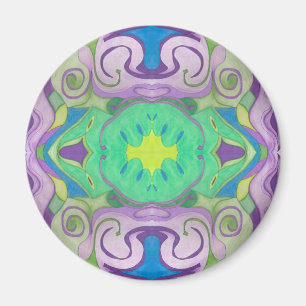 Lila Grönt Fantasy Magnet
