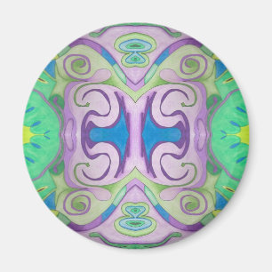 Lila Grönt Fantasy Magnet