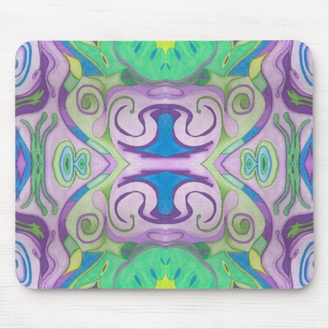 Lila Grönt Fantasy Mousepad Musmatta (Framsidan)