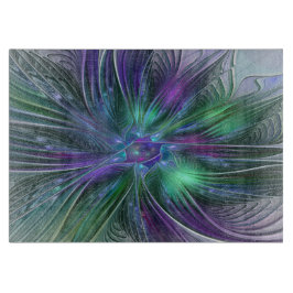 Lila Grönt Feder Modern Abstrakt Art Fractal