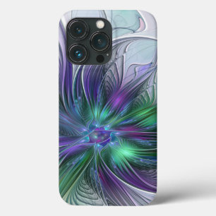 Lila Grönt Feder Modern Abstrakt Art Fractal
