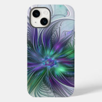 Lila Grönt Feder Modern Abstrakt Art Fractal