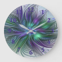 Lila Grönt Feder Modern Abstrakt Art Fractal