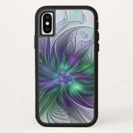 Lila Grönt Flower Abstrakt Art Fractal Monogram