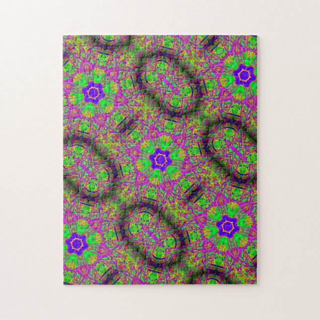 lila grönt för groovblåa stjärnor pussel (Vertikal)