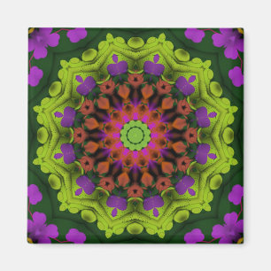 Lila Grönt: Geometric Mandala Art Magnet
