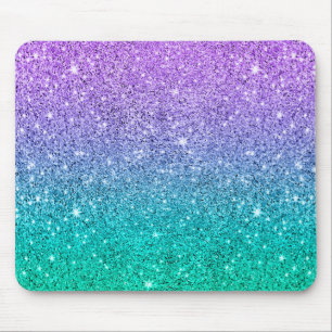 Lila & grönt glitter & sparkles struktur musmatta