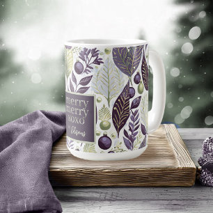 Lila Grönt God jul, Mönster#21 ID1009 Kaffemugg