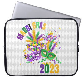 LILA GRÖNT GULD MARDI GRAS 2023 LAPTOP FODRAL