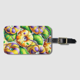 LILA GRÖNT GULD MARDI GRAS KUNG CAKES BAGAGEBRICKA