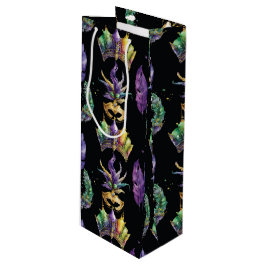 LILA GRÖNT GULD MARDI GRAS MASKS FEATHERS