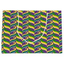 LILA GRÖNT GULD MARDI GRAS SWIRLS