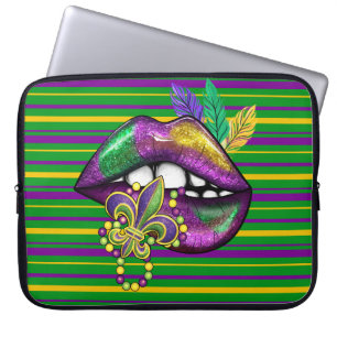 LILA GRÖNT GULD RAND & LUSH LÄPPAR LAPTOP FODRAL