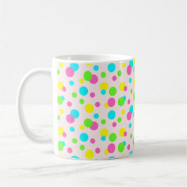 Lila Grönt Gult Blue Rosa Cute Polka Dot Kaffemugg