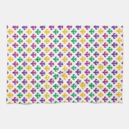 LILA GRÖNT GULT MARDI GRAS FLEUR DI LIS KÖKSHANDDUK