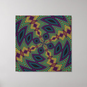 Lila Grönt Gult Modern geometrisk Abstrakt Patt Canvastryck