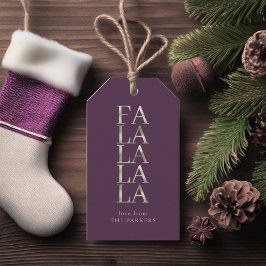 Lila Grönt Jul Fa La ID1009 Presentetikett