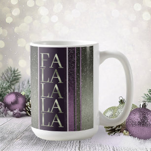 Lila Grönt Jul Fa La Mönster#27 ID1009 Kaffemugg