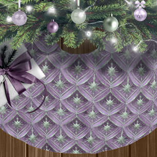 Lila Grönt jul Mönster#16 ID1009 Julgransmatta Borstad Polyester