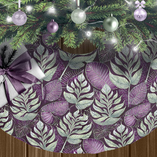 Lila Grönt jul Mönster#29 ID1009 Julgransmatta Borstad Polyester