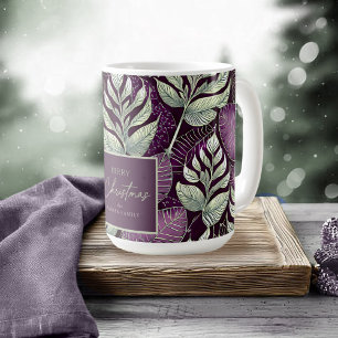 Lila Grönt jul Mönster#29 ID1009 Kaffemugg