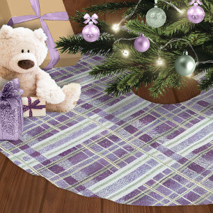 Lila Grönt jul Mönster#2 ID1009 Julgransmatta Borstad Polyester