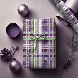 Lila Grönt jul Mönster#2 ID1009 Presentpapper