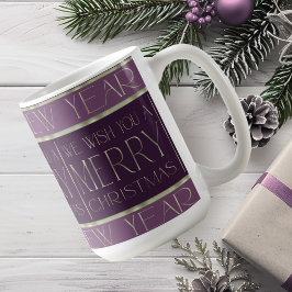 Lila Grönt jul Mönster#35b ID1009 Kaffemugg