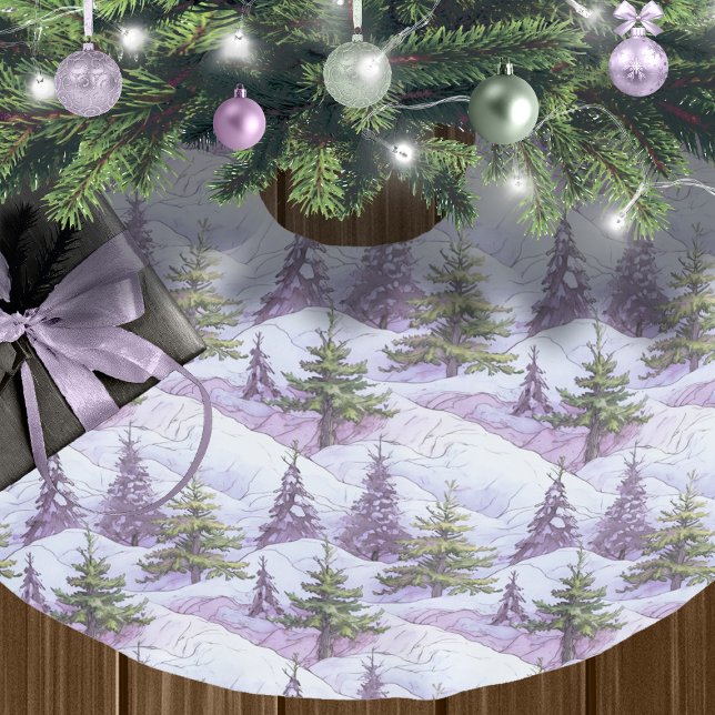 Lila Grönt jul Mönster#4 ID1009 Julgransmatta Borstad Polyester (Skapare uppladdad)