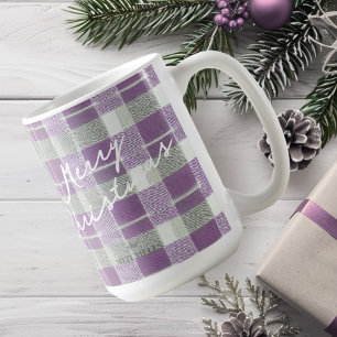 Lila Grönt jul Mönster#7 ID1009 Kaffemugg