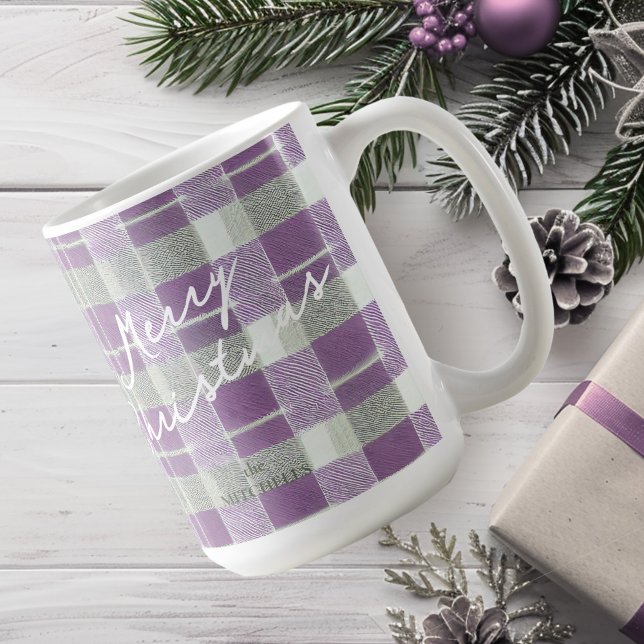 Lila Grönt jul Mönster#7 ID1009 Kaffemugg (Skapare uppladdad)