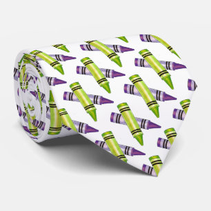 Lila/Grönt Kritor Artist Art Teacher Crayon Tie Slips
