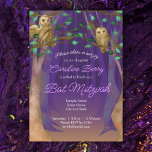 Lila, Grönt Löv, Uggla Bat mitzvah inbjudan<br><div class="desc">Förändrad lila,  klok lada uggla i lafy grönt träd. Den bat mitzvah inbjudan till Whimsical storybook stil är mångsidig för lila,  våld,  skogsmark,  visdom,  uggla och naturens bat mitzvah teman. Denna inbjudan från lila uggla är också en unik idé för en tvillingsyster bat mitzvah!</div>