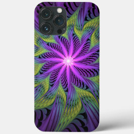 Lila Grönt Modern Abstrakt Fractal Art