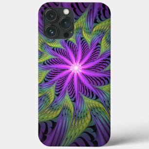 Lila Grönt Modern Abstrakt Fractal Art