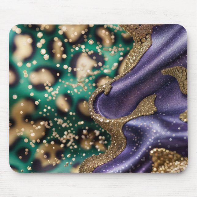 Lila Grönt och Guld Shine Mardi Gras Vibes Musmatta (Framsidan)