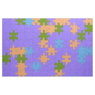 Lila, Grönt, Orange och blåpuzzel, mönstrad Tyg